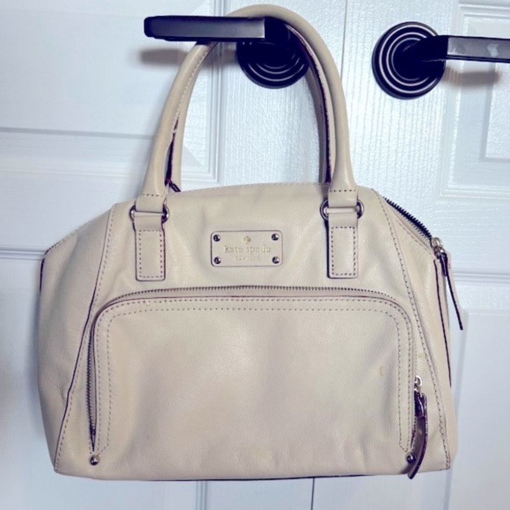 KATE SPADE Vintage‎ Baxter Street Marian Pebbled Leather Satchel - Creamy White